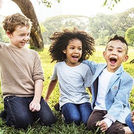 Happy kids in the park