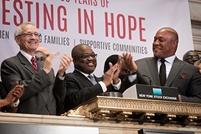 Casey's President and CEO Dr. William C. Bell with Board Chair David C. Mills at the New York Stock Exchange.