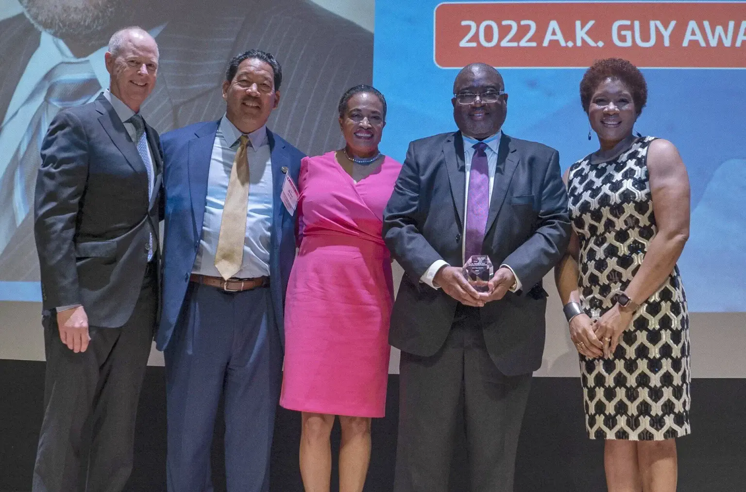 Changemaking leaders of Seattle stand united during the A.K. Guy Award Ceremony.